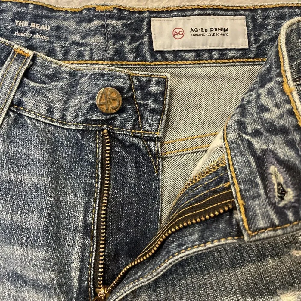 AG Adriano‎ Goldschmied Jeans Womens 26R The Beau Slouchy Skinny Dark Wash Blue